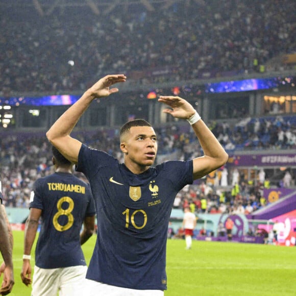 joie des joueurs de l equipe de FRance apres le but de MBAPPE Kylian (FRA) lors du match du groupe D opposant la France au Danemark lors de coupe de Monde au stade 974 à Doha au Qatar, le 26 novembre 2022. © Jean-Baptiste Autissier/Panoramic/Bestimage 