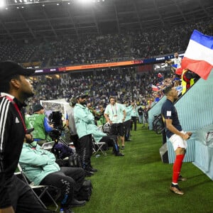 joie des joueurs de l equipe de FRance apres le but de MBAPPE Kylian (FRA) lors du match du groupe D opposant la France au Danemark lors de coupe de Monde au stade 974 à Doha au Qatar, le 26 novembre 2022. © Jean-Baptiste Autissier/Panoramic/Bestimage 