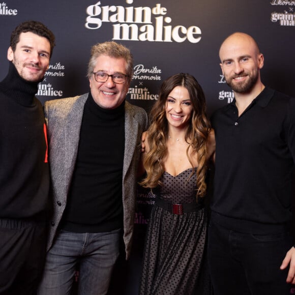 Exclusif - Paul Marque, Denitsa et Francois Alu et Guest - Soirée de lancement de la collection Denitsa Ikonomova x Grain de malice à Paris le 24 novembre 2022. © Tiziano Da Silva / Bestimage 