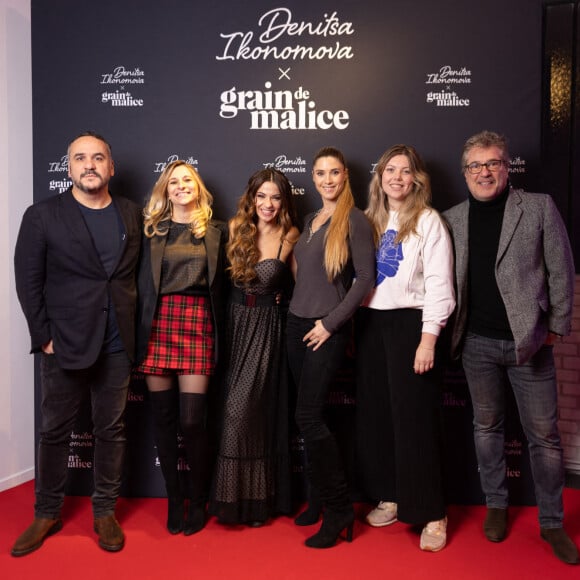 Exclusif - Francois-Xavier Demaison et sa compagne Anaïs Tihay, Denitsa, Heloise Martin et Guest - Soirée de lancement de la collection Denitsa Ikonomova x Grain de malice à Paris le 24 novembre 2022. © Tiziano Da Silva / Bestimage 