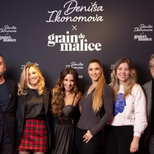 Exclusif - Francois-Xavier Demaison et sa femme Anaïs Tihay, Denitsa Ikonomova, Heloise Martin et Claire Francisci  lors de la soirée de lancement de la collection Denitsa Ikonomova x Grain de malice à Paris le 24 novembre 2022.