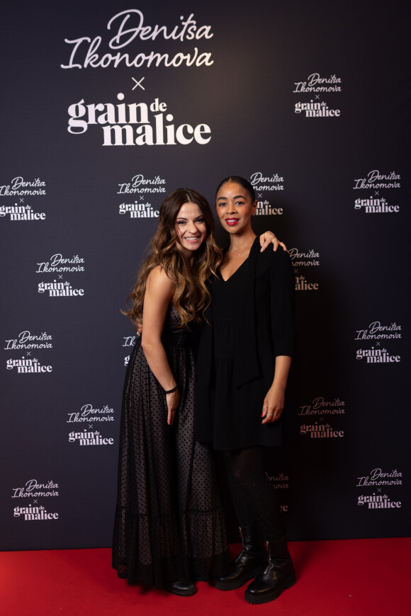 Exclusif - Denitsa Ikonomova et Aurélie Konaté lors de la soirée de lancement de la collection Denitsa Ikonomova x Grain de malice à Paris le 24 novembre 2022.