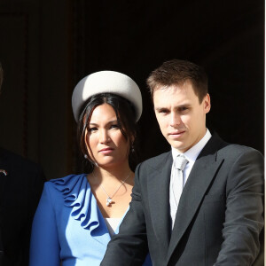 Louis Ducruet et sa femme Marie Chevallier - La famille princière de Monaco au balcon du palais lors de la Fête nationale monégasque à Monaco. Le 19 novembre 2019. © Dominique Jacovides / Bestimage