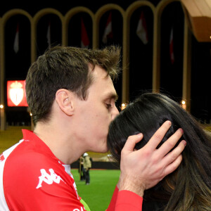 Louis Ducruet et sa femme Marie durant la première édition de la Fight Aids Cup, un match de football caritatif au stade Louis II le 20 janvier 2020. © Bruno Bebert/Bestimage