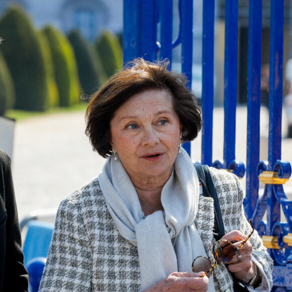 Macha Méril - Sorties de l'hommage funèbre à Jacques Perrin aux Invalides à Paris, France, le 29 avril 2022. © Christophe Clovis/Bestimage
