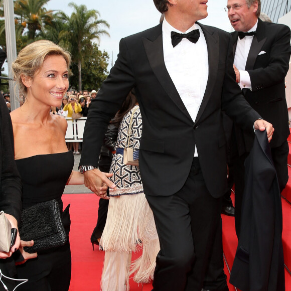 Anne-Sophie Lapix et son mari Arthur Sadoun - Montée des marches du film "Macbeth" lors du 68 ème Festival International du Film de Cannes, à Cannes le 23 mai 2015. 