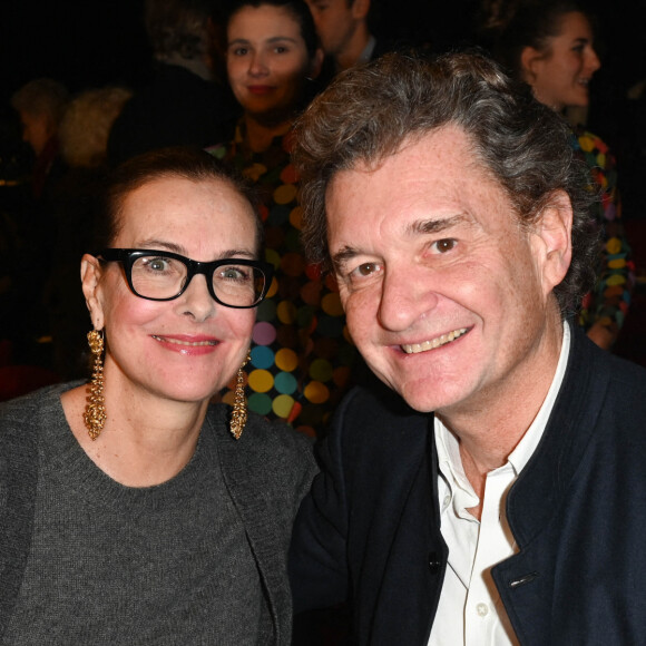 Exclusif - Carole Bouquet et son compagnon Philippe Sereys de Rothschild - People au spectacle "Cabaret" lors de la soirée de réouverture du Lido à Paris. © Coadic Guirec/Bestimage 