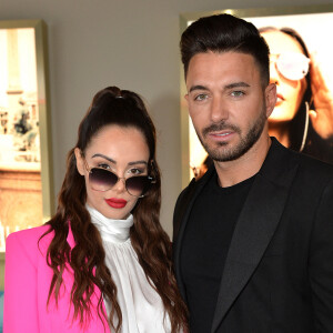 Nabilla Benattia (enceinte) et son mari Thomas Vergara - Nabilla Benattia présente sa collaboration pour les lunettes Quay Australia sur la plage Magnun lors du 72ème Festival International du Film de Cannes, le 18 mai 2019. ©Veeren / Bestimage 