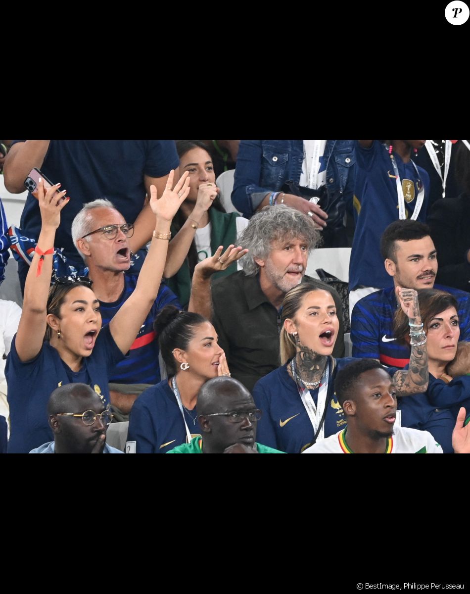 Sabrajna Duvad ( compagne de Kinglsey Coman), guest et Zoe Cristofoli ( compagne de Theo Hernandez) - Femmes et compagnes des joueurs lors du match "France - Pologne" (3-1) lors de la Coupe du Monde 2022 au Qatar (FIFA World Cup Qatar 2022) le 4 décembre 2022. © Philippe Perusseau / Bestimage