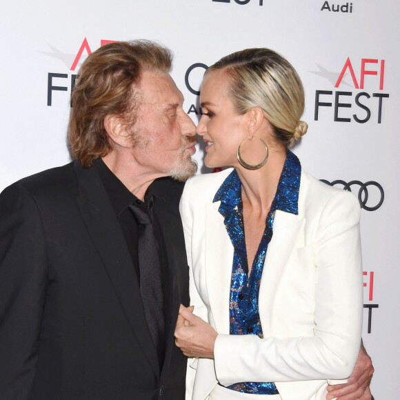 Johnny Hallyday et sa femme Laeticia Hallyday lors de la première de "Rules Don't Apply" pendant le AFI FEST 2016 à Los Angeles, le 10 novembre 2016. © JLPPA/Bestimage