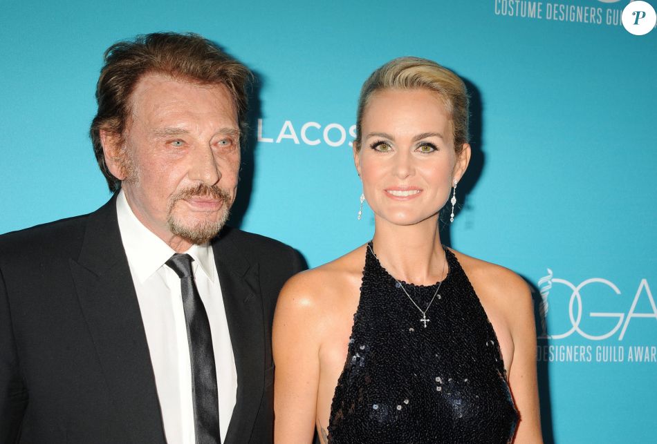 Johnny Hallyday et sa femme Laeticia au 17ème Costume Designers Guild