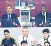 Youri Djorkaeff et Marcel Desailly - Match de football France / Tunisie (0 - 1), groupe D, lors de la Coupe du Monde de la FIFA, Qatar 2022 le 30 novembre 2022. © Philippe Perusseau / Bestimage