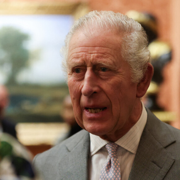 Le roi Charles III d'Angleterre lors d'une réception au palais de Buckingham à Londres. Le 16 novembre 2022 