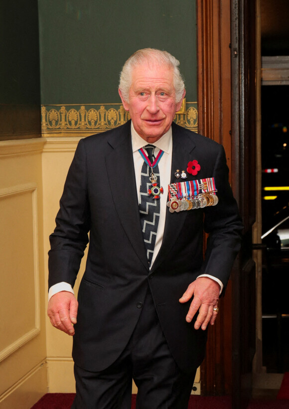 Le roi Charles III d'Angleterre, - Les membres de la famille royale d'Angleterre lors du festival annuel du souvenir de la Royal British Legion au Royal Albert Hall de Londres, Royaume Uni, le 12 novembre 2022. 