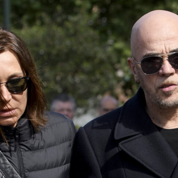 Zazie et Pascal Obispo - Obsèques de Maurane en l'église Notre-Dame des Grâces à Woluwe-Saint-Pierre en Belgique