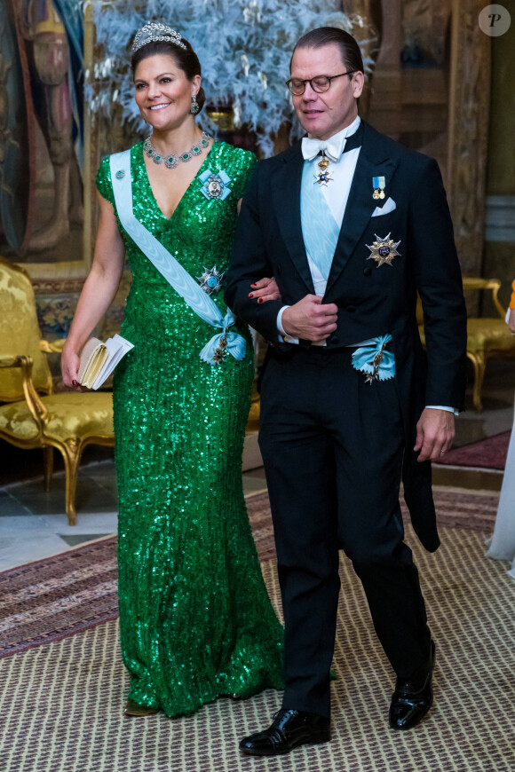 La princesse Victoria de Suède et le prince Daniel - La famille royale de suède au dîner lors de la cérémonie de remise des Prix Nobel à Stockholm le 11 décembre 2022. 