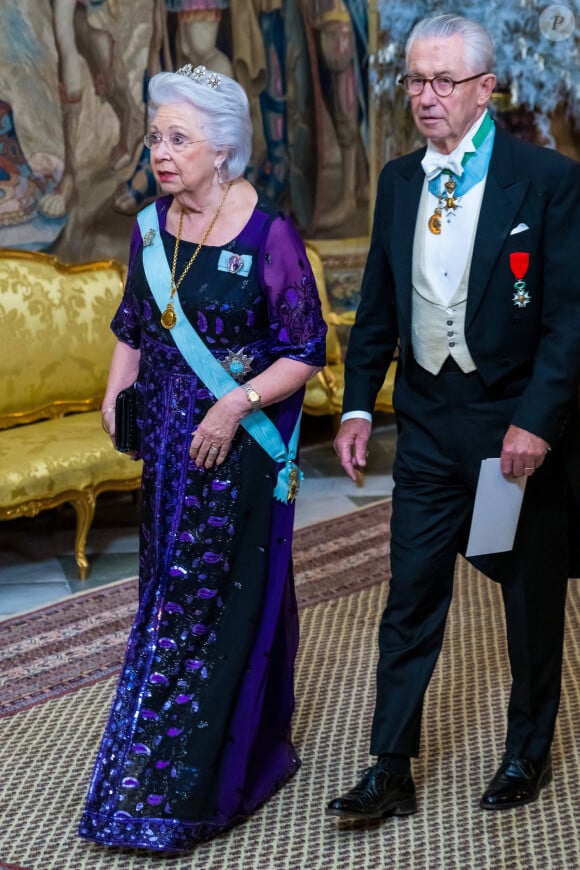 La princesse Christina de Suède et Tord Magnuson - La famille royale de suède au dîner lors de la cérémonie de remise des Prix Nobel à Stockholm le 11 décembre 2022. 