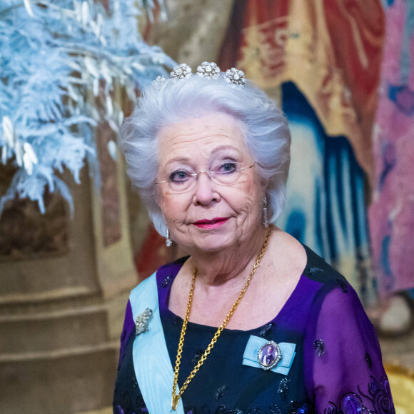 La princesse Christina de Suède - La famille royale de suède au dîner lors de la cérémonie de remise des Prix Nobel à Stockholm le 11 décembre 2022. 