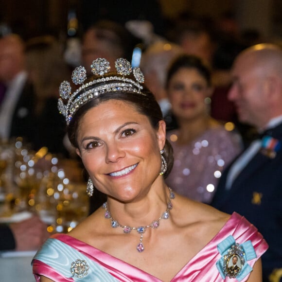 La princesse Victoria de Suède - Cérémonie de remise des Prix Nobel au Concert Hall à Stockholm suivie du banquet le 10 décembre 2022 