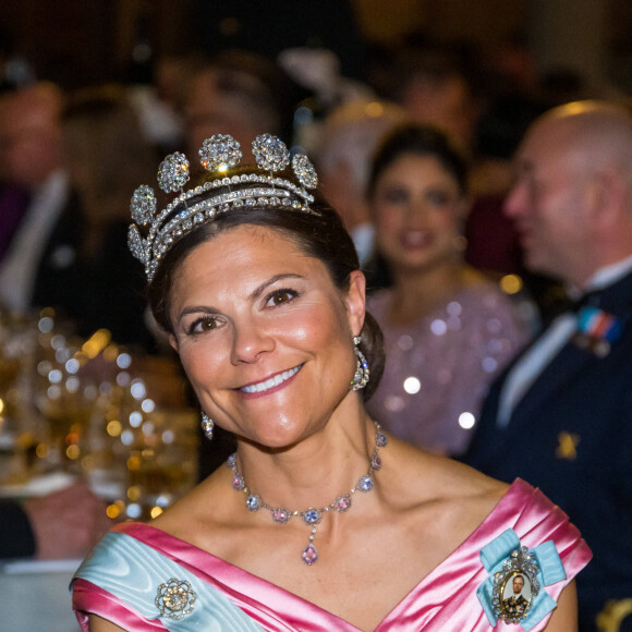 La princesse Victoria de Suède - Cérémonie de remise des Prix Nobel au Concert Hall à Stockholm suivie du banquet le 10 décembre 2022 