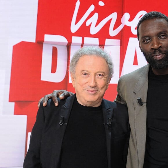 Exclusif - Michel Drucker, Omar Sy et Emmanuel Chaunu - Enregistrement de l'émission "Vivement dimanche" au studio Gabriel, présentée par M.Drucker, diffusée sur France 3. © Guillaume Gaffiot / Bestimage