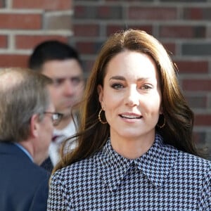 Catherine (Kate) Middleton, princesse de Galles, lors d'une visite au Centre sur l'enfant en développement de l'Université Harvard de Cambridge à Boston, Massachusetts, Etats-Unis, le 2 décembre 2022. 