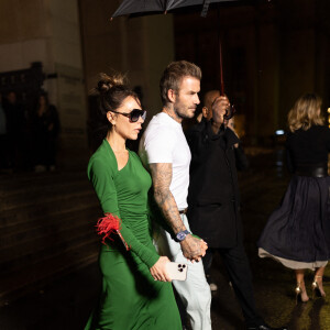 Exclusif - Victoria et son mari David Beckham - La famille Beckham à la sortie de l'after party du défilé Victoria Beckham lors de la Fashion Week de Paris (PFW), France, le 30 septembre 2022.