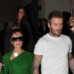 David Beckham et sa femme Victoria Beckham - Sorties de l'after party du défilé Victoria Beckham lors de la Fashion Week de Paris (PFW), France, le 30 septembre 2022.