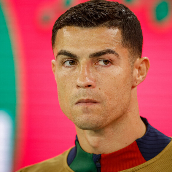 CRISTIANO RONALDO au match de football de quart de finale opposant le Portugal au Maroc lors de la coupe du Monde au stade Education City à Al Rayyan au Qatar, le 10 décembre 2022. © Fotoarena/Panoramic/Bestimage 