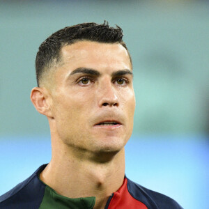 CRISTIANO RONALDO (POR) pendant les hymnes lors du match de football du groupe H opposant le Portugal au Ghana lors de la coupe du Monde au stade 974 à Doha au Qatar, le 24 novembre 2022; © Jean-Baptiste Autissier/Panoramic/Bestimage  FIFA World Cup Qatar 2022 Group H match between Portugal and Ghana at 974 Stadium in Doha, Qatar, on November 24, 2022 