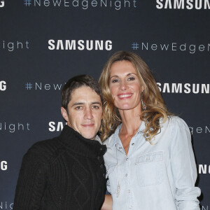 Christophe Soumillon et sa femme Sophie Thalmann Soirée Samsung New edge night à la piscine Molitor à Paris, le mardi 15 Septembre 2015 .