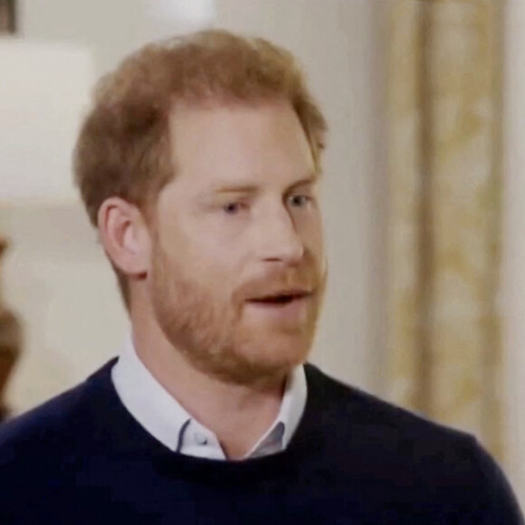 Bande-annonce de l'interview du prince Harry, duc de Sussex, avec Tom Bradby pour la chaîne britannique ITV, avant la sortie de l'autobiographie du prince "Spare" ("Le Suppléant"). Le 4 janvier 2023. 