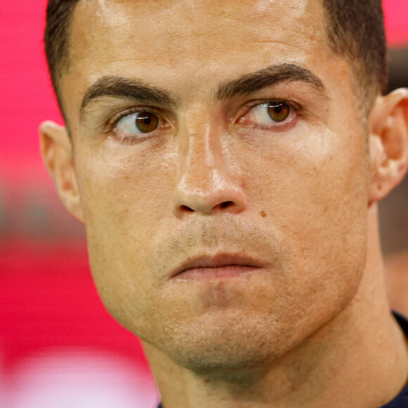 Cristiano Ronaldo au match de football de quart de finale opposant le Portugal au Maroc lors de la coupe du Monde au stade Education City à Al Rayyan au Qatar, le 10 décembre 2022. © Fotoarena/Panoramic/Bestimage