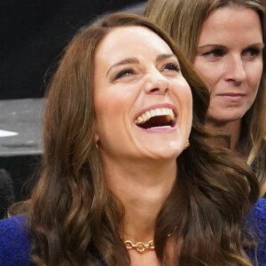 Catherine (Kate) Middleton, princesse de Galles, assiste au match de NBA "Boston Celtics - Miami Heat" au TD Garden à Boston.