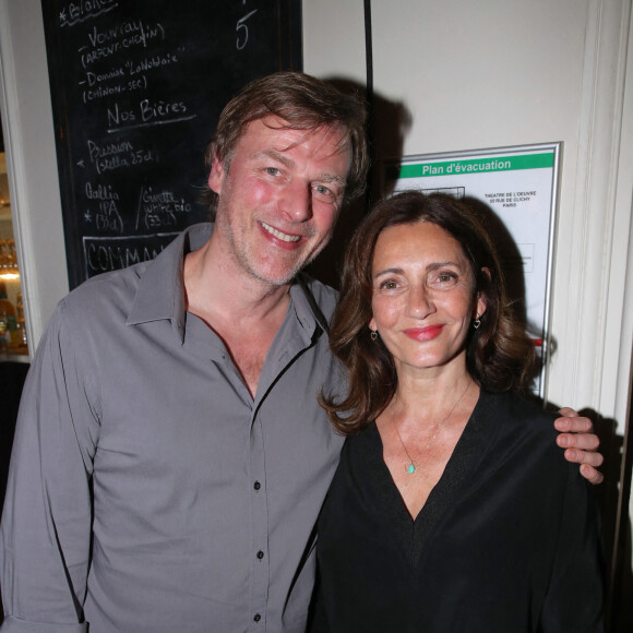 Exclusif - Valérie Karsenti et son mari François Feroleto - " Une soirée en Absurdie ", organisée par Stéphane de Groodt au profit de l'association AMC France-Ukraine au Théâtre de l'Oeuvre à Paris le 10 Mai 2022. © Bertrand Rindoff / Bestimage 