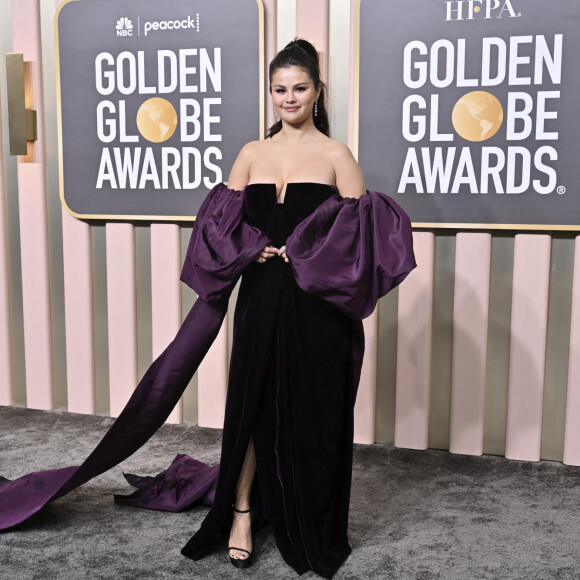Selena Gomez au photocall de la 80e cérémonie des Golden Globes, au "Beverly Hilton" à Los Angeles, le 10 janvier 2023.