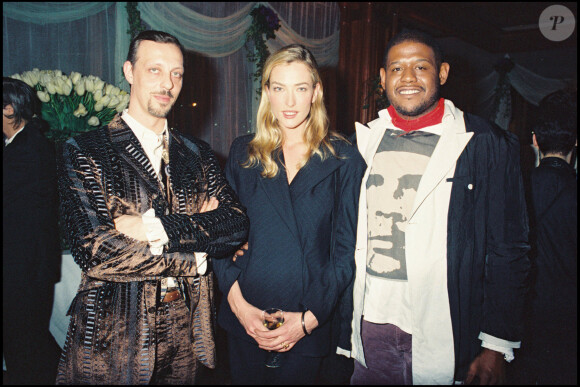 Archives - Tom Novembre, Tatjana Patitz et Forest Whitaker - Soirée pour le parfum Bulgari au Pavillon Ledoyen en 1994.