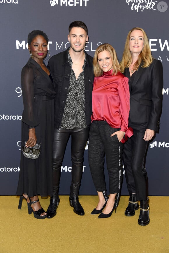 Nikeata Thompson, Baptiste Giabiconi, Anja Tillack, Tatjana Patitz lors de la soirée des "New Body Awards" à Berlin, le 26 octobre 2017.