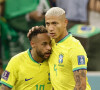Neymar Jr. et Richarlison - Match de football de la Coupe du Monde de la FIFA, Qatar 2022 : Groupe G - Le Brésil remporte la victoire face à la Serbie (2-0) à Lusail au Qatar le 24 novembre 2022.
