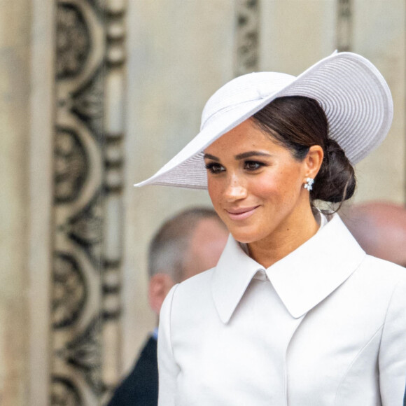 Meghan Markle, duchesse de Sussex - Les membres de la famille royale et les invités lors de la messe célébrée à la cathédrale Saint-Paul de Londres, dans le cadre du jubilé de platine (70 ans de règne) de la reine Elisabeth II d'Angleterre. Londres, le 3 juin 2022. 