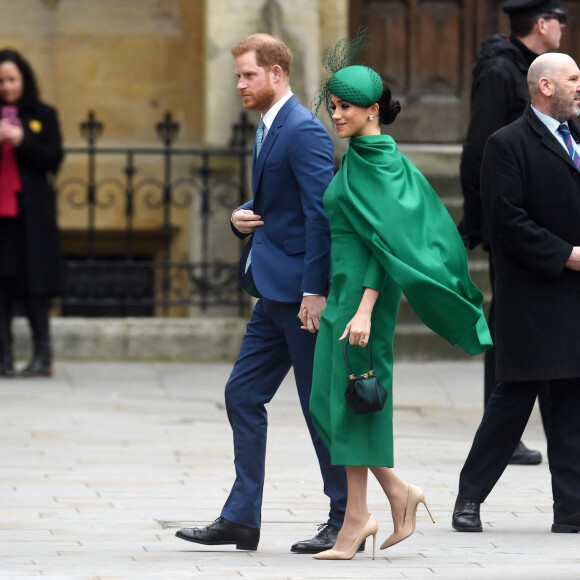 Le prince Harry, duc de Sussex, et Meghan Markle, duchesse de Sussex - La famille royale d'Angleterre à son arrivée à la cérémonie du Commonwealth en l'abbaye de Westminster à Londres. Le 9 mars 2020