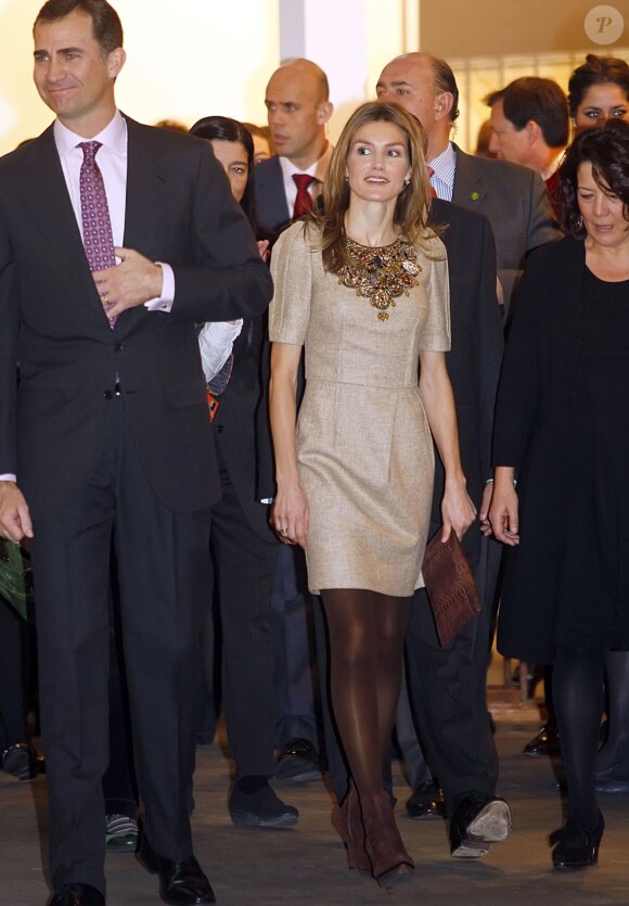 Letizia d'Espagne à Madrid le 18 février avec son époux Felipe