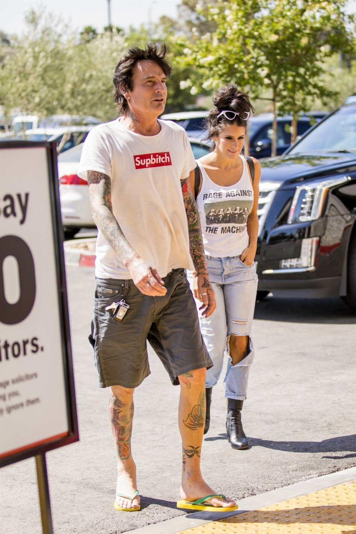 Photo : Exclusif - Tommy Lee et sa femme Brittany Furlan sont allés faire  des courses chez 