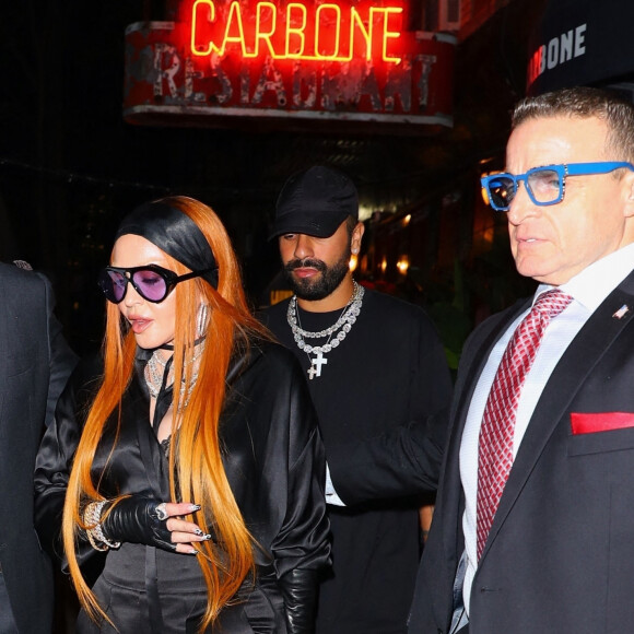 Madonna a dîné avec ses enfants Lourdes et Rocco au restaurant Carbone à New York le 14 septembre 2022. 