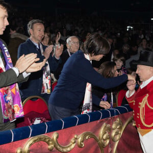 Hommage à la princesse Stéphanie de Monaco entourée de son fils Louis Ducruet et Stéphane Bern - 2ème jour du 45ème Festival International du Cirque de Monte Carlo sous le chapiteau Fontvieille à Monaco le 21 janvier 2023. © Olivier Huitel/Pool/Bestimage 