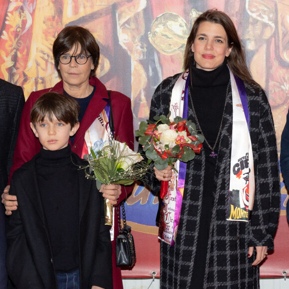 La princesse Stéphanie de Monaco, Charlotte Casiraghi et son fils Raphael Elmaleh - Arrivées au 2ème jour du 45ème Festival International du Cirque de Monte Carlo sous le chapiteau Fontvieille à Monaco. © Olivier Huitel/Pool/Bestimage 