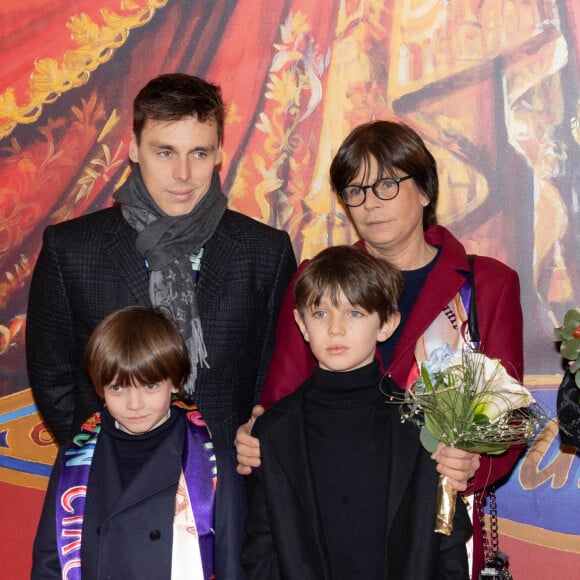 La princesse Stéphanie de Monaco et son fils Louis Ducruet, Raphael Elmaleh - Arrivées au 2ème jour du 45ème Festival International du Cirque de Monte Carlo sous le chapiteau Fontvieille à Monaco le 21 janvier 2023. © Olivier Huitel/Pool/Bestimage 