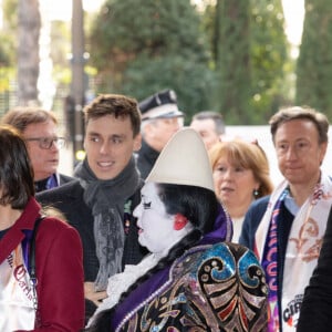 La princesse Stéphanie de Monaco et son fils Louis Ducruet, Charlotte Casiraghi et son fils Raphael Elmaleh et Stéphane Bern - Arrivées au 2ème jour du 45ème Festival International du Cirque de Monte Carlo sous le chapiteau Fontvieille à Monaco le 21 janvier 2023. © Olivier Huitel/Pool/Bestimage 