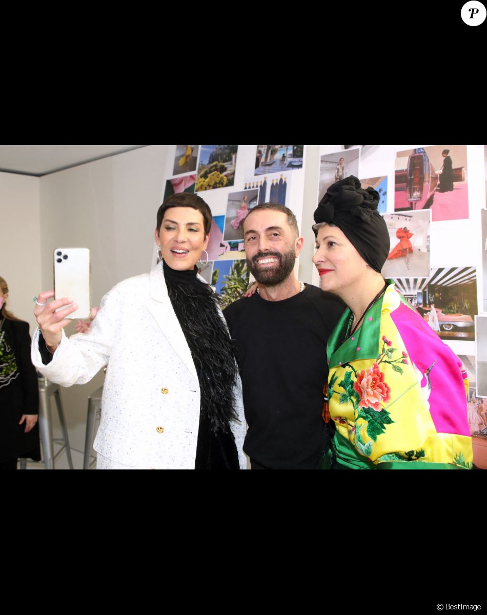 Cristina Cordula, Giambattista Valli et Marylin Fitoussi - Défilé de Mode Giambattista Valli, collection Haute Couture printemps-été 2023, dans le cadre de la Fashion Week de Paris. Le 23 janvier 2023. © Bertrand Rindoff / Bestimage
