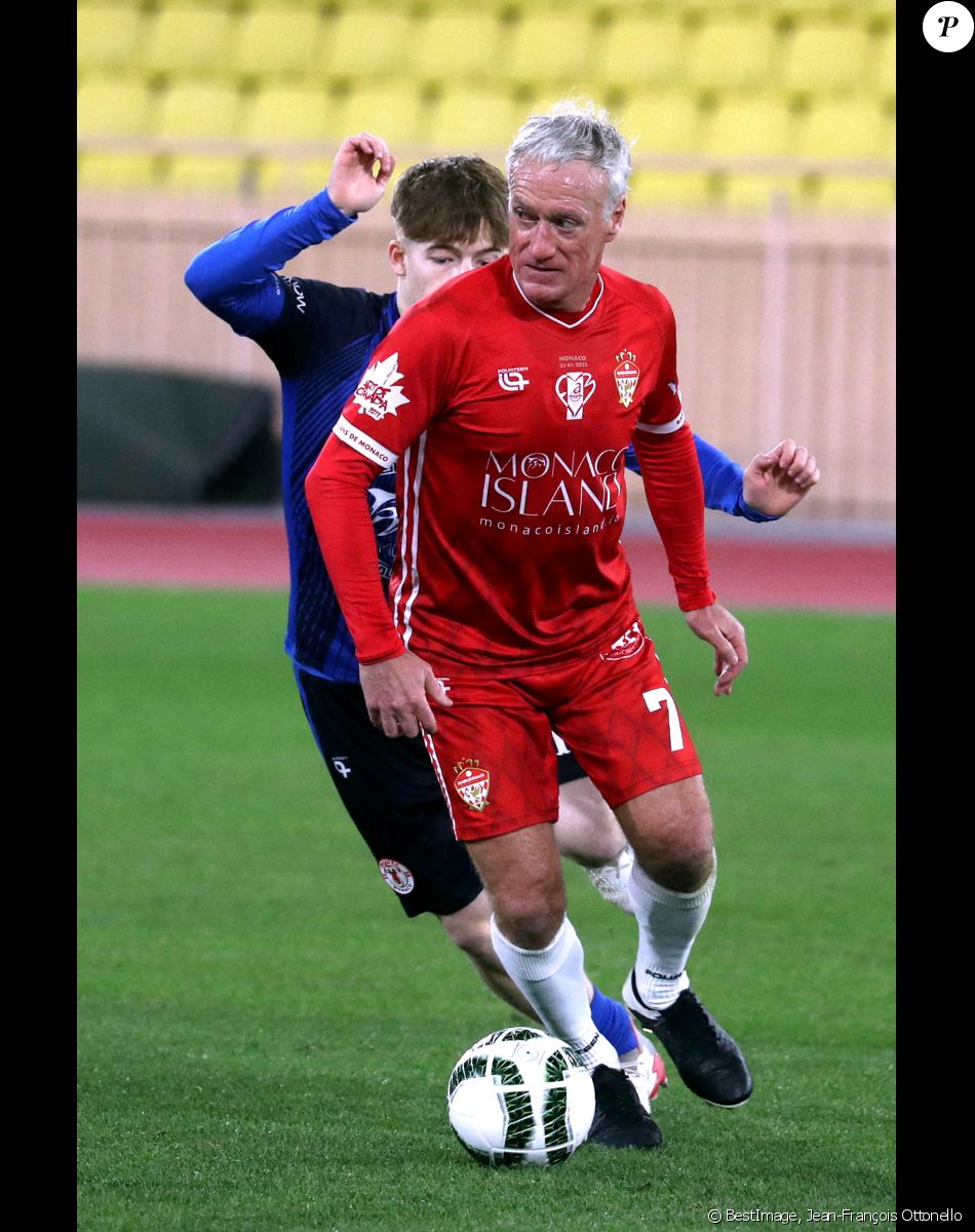 Didier Deschamps - Match de football caritatif lors de la 3ème édition de la Fight Aids Cup à l'occasion du 45ème festival international du cirque de Monte-Carlo au stade Louis II à Monaco le 23 janvier 2023. L'équipe du Prince Albert, les "Barbagiuans" a gagné le match sur le score de 3-2. © Jean-François Ottonello/Nice-Matin/Monaco